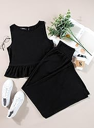Dokotoo Pants Sets Women 2 Piece Outfits Sleeveless