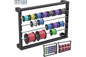 SELEWARE Wire Spool Rack, Wall Mounted Wire Spool Holder Wire Reel Holder Heavy Duty Wire/Cable Dispenser with Stainless Stee