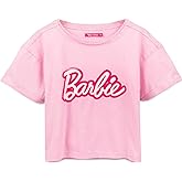 Barbie Cropped T-Shirt for Women | Ladies Fashion Doll Retro Logo Pink Grey OR Black Crop Top