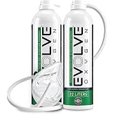 EVOLVE | 44-Liters of Pure Oxygen | Mask and Tube | 2X 22 Liter Canisters | Portable Oxygen Cans | Ideal for Home Use and Outdoor Activities | Designed by Firefighters | Made in the UK | Pack of 1