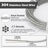 TooTaci Garden Wire Kit 15M 2mm PVC Stainless Steel Cable M5 Turnbuckle view 8
