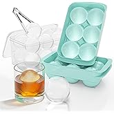 Large Ice Cube Tray for Freezer - 2 Pack Stackable Round Ice Cube Molds Set, Easy to Fill &amp; Release with Storage Bin and Tongs for Kitchen, Party, Cocktail &amp; Coffee, Gifts for Whiskey Lover (1.93In)