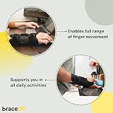 BraceUP Wrist Support Brace with Metal Hand Splint Left Right L/XL view 4