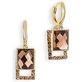 Sonateomber Christmas Tree Dangle Small Gold Hoop Earrings for Women, Cute Sparkly CZ Rhinestone Maple Clover Leaf Drop Earings Thanksgiving Holiday Accessories Fashion Jewelry Gift