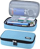 Chelory Large Pencil Case Big Capacity Oxford 8.8x4.4x2.2 inch Light Blue view 1