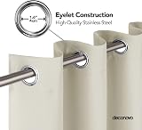 Deconovo Door Curtains 52x84 Thermal Insulated Eyelet Room Darkening Beige Pair view 5