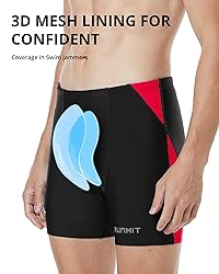 Runhit Mens Swim Jammers Square Leg Quick Dry