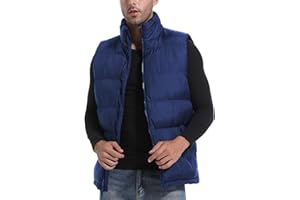 Zukela Men's Puffer Vest Outerwear Puffy Sleeveless Jacket Bubble Zipper Winter outdoor Warm Water-Resistant Size M to 3XL