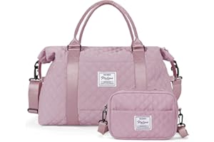 HYC00 Weekender Bag for Women with Toiletry Bag, Travel Duffel Bag Overnight Carry on Gym Tote Bag with Wet Pocket,Purple