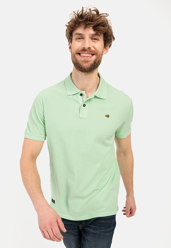 Herren Pique Kurzarm Poloshirt in Regular Fit aus Reiner Baumwolle Pistazie, Menswear-S