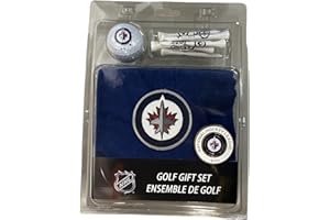 CaddyPro NHL Winnipeg Jets Golf Gift Set with Golf Ball, Metal Ball Marker, Tees and Towel, Official Licensed Hockey Team Mer