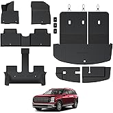 GALVAGNITE Floor Mats for Hyundai Palisade Gasoline 2026, All Weather Floor Mats Trunk Cargo Liner with Backrest Protectors Accessories, Full Coverage Set (Fit 7/8 Sests)