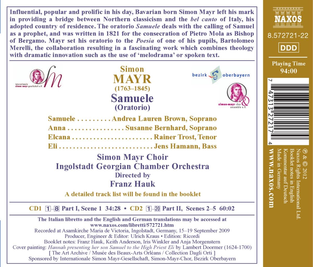 Samuele Oratorio Hauk Brown Bernhard Trost Hamann Simon