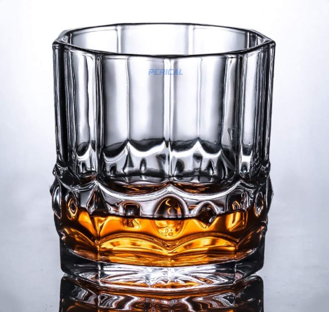 Perical Whiskey Glass Set of 4, Clear, 310 ML, Traditional Design Lead