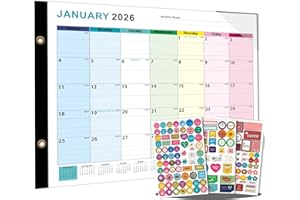Dayvorax 2026-2027 Desk Calendar - 22" x 17", 18 Month Calendar Jan 2026 - Jun 2027, Large Monthly Desktop Calendar with Daily Blocks, Thick Paper, Corner Protectors - Colorful (3 Stickers Included)