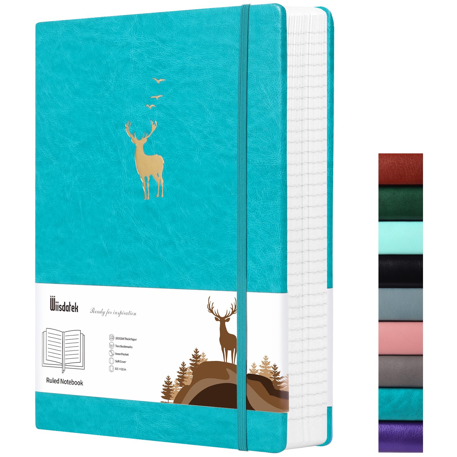 Wiisdatek Lined Journal Notebook - A4 Thick Notepad Softcover Large Journal, 312 Pages 100gsm Thick Lined Paper for Work Office School (21.5 x 27.9cm) -Blue