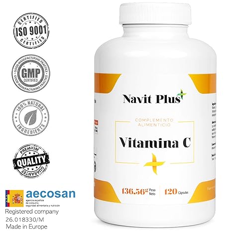 Vitamina C 1000 mg NAVIT PLUS. Suplemento nº1 en Vitamina C pura. Desarrollado y