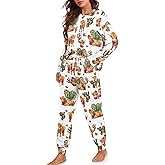 PCSJRKG Sleepwear for Women Breathable 2 Piece Pajamas Set Long Sleeve Nightwear for Spring, Autumn, Winter