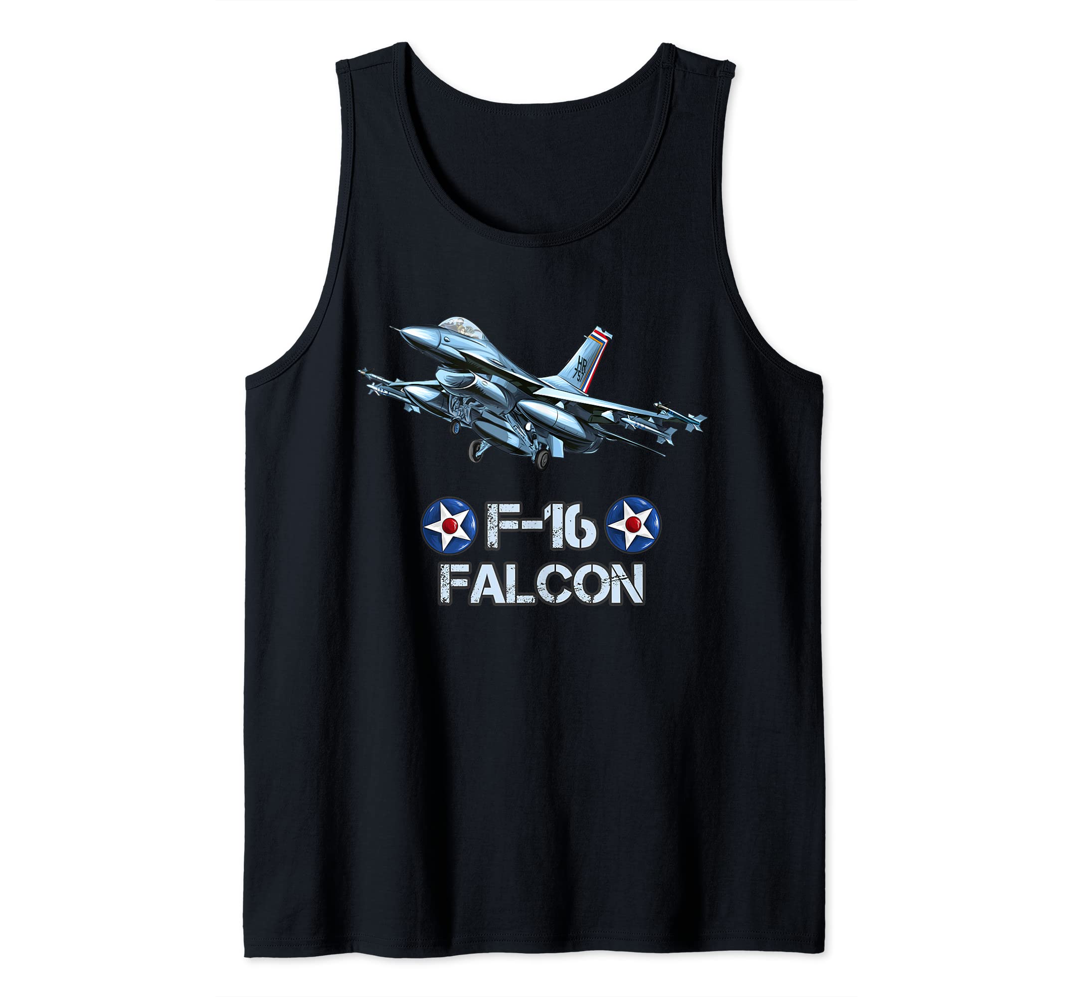 American Military Airforce Aircraft Fighter F16 Falcon Jet Tank Top
