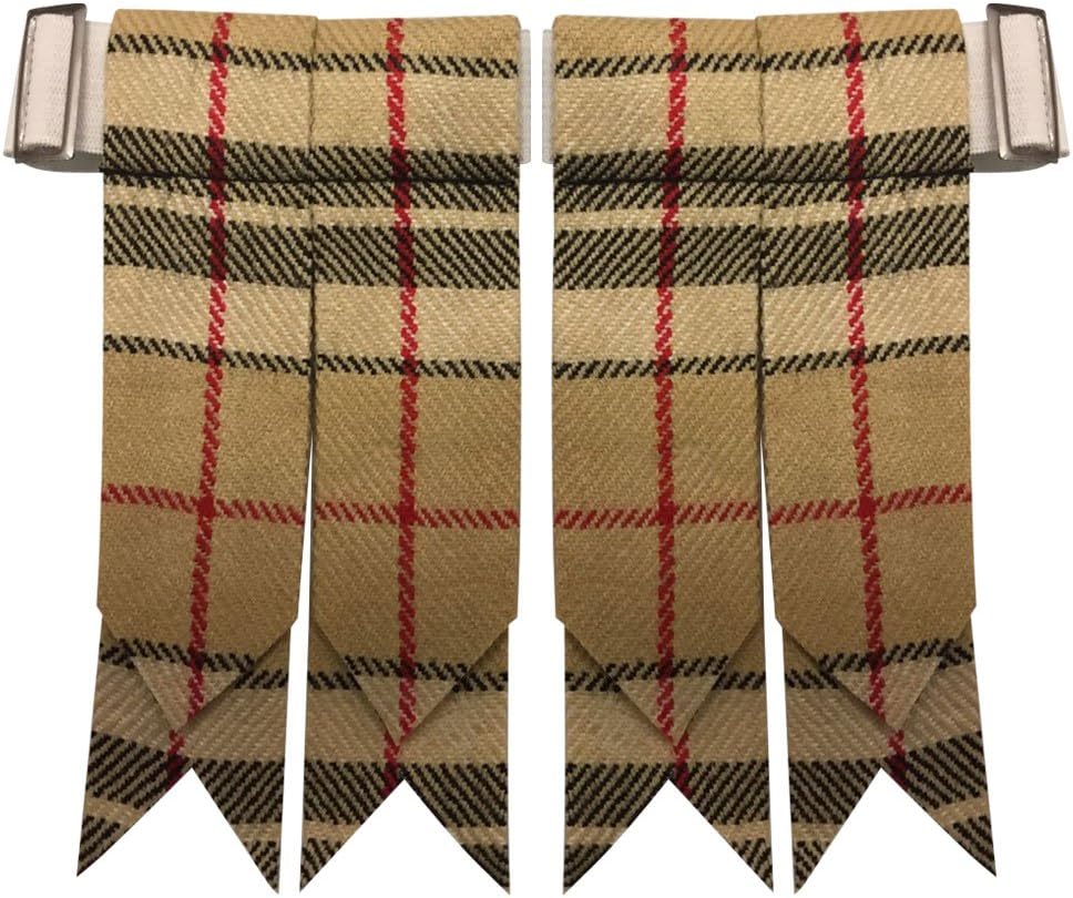 AAR Tartans Kilt Flashes with Heavy Buckle Elastic Adjusters Fit