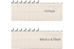 pabues 8×4.7 Inch Blank DIY Craft Bag Canvas Pencil Case Blank Makeup Bags- Canvas Pencil Pouch Bulk Canvas Cosmetic Bag Multi-Purpose Travel Toiletry Bag Canvas Zipper Bags