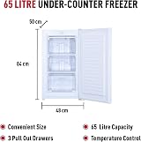 Haden HZ65W Freestanding Under Counter Freezer 65 L White 48cm Energy Efficient view 2