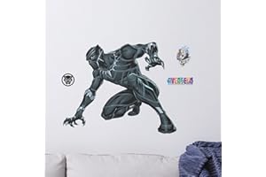 Wall Palz Marvel Black Panther Wall Decal - Augmented Reality Crouching Black Panther Bedroom Decor Peel and Stick Vinyl Wall Stickers