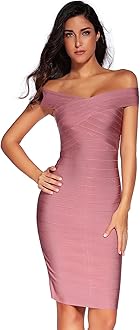 Women's Rayon Strap V-Neck Bandage Bodycon Party Dress