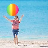 MTS Giant Jumbo 18" Neon Rainbow Rubber Playground Beach Ball - Textured Surface view 7