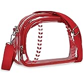 Sport Theme Crossbody Purse Vegan Leather Shoulder Bag for Women, Functional Handbag with Adjustable Strap for Game Day