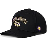 Black Clover Standard LSU Game Day Adjustable Snapback Hat, Black/Cotton Twill Purple 3D Embroidery