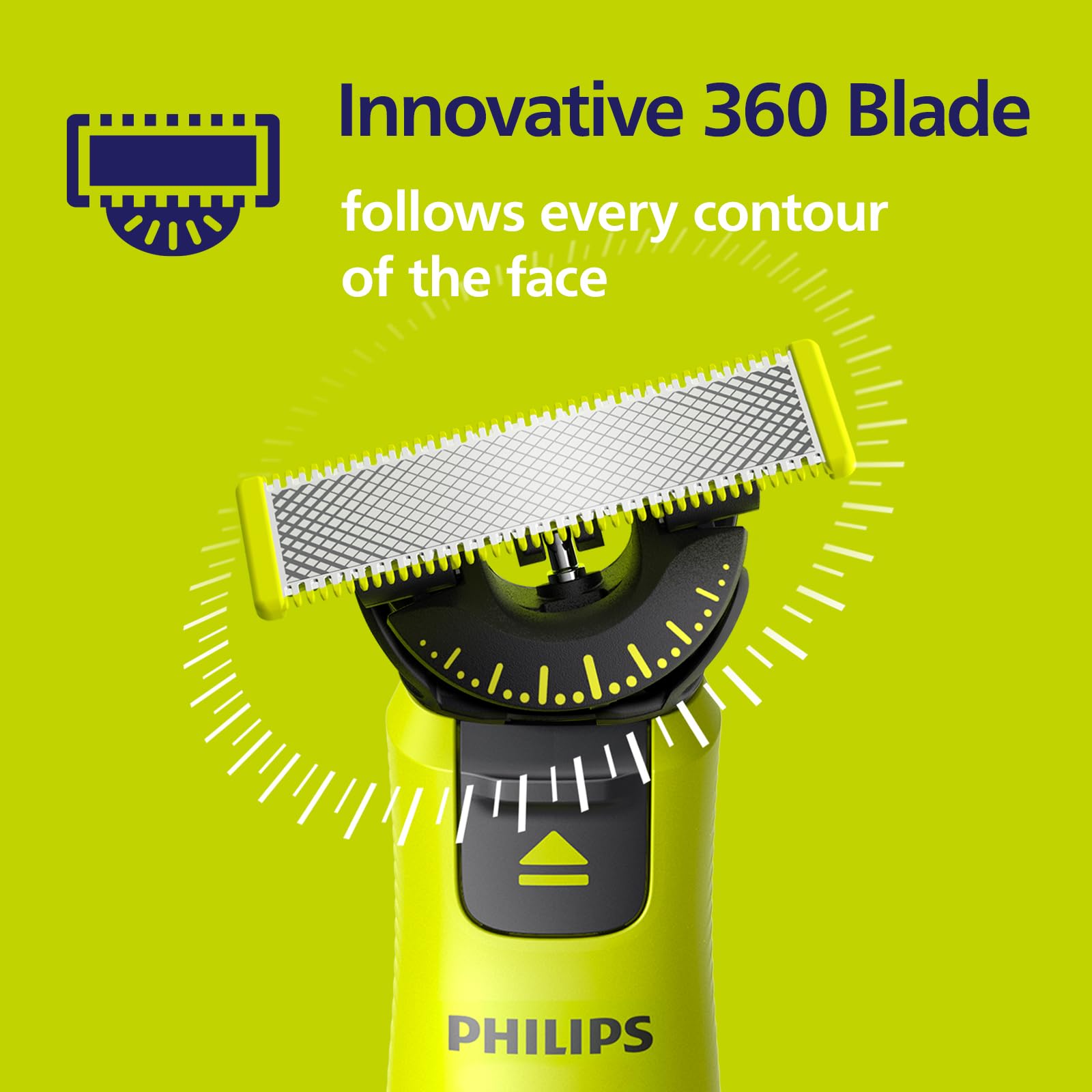 Philips OneBlade Original 360 Blade Heads, Compatible with all OneBlade and Pro Electric Shaver & Trimmers, Original from Philips, 4x One Blade, 16-Month Supply (QP440/50)
