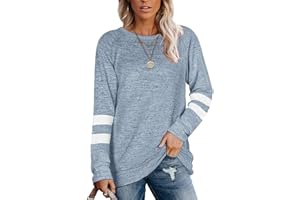 Famulily Women's Long Sleeve Baseball Shirt Crewneck Sweatshirt Fall Fashion Pullover Casual Tunic Tops
