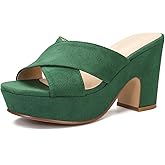 sexrosly Women's Platform Sandals Wedges Heels Sandals Open Toe Slip On Platform Heels Mules Dressy Pumps