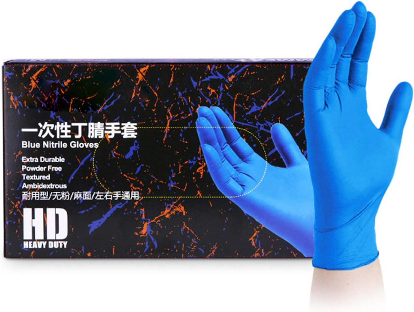 Disposable Nitrile Gloves -Latex Free Rubber, Powder-Free Gloves Perfect for Cooking, Cleaning, Dishwashing, Food Processing Applications, Tattoo Artists (100PCS) (Large)