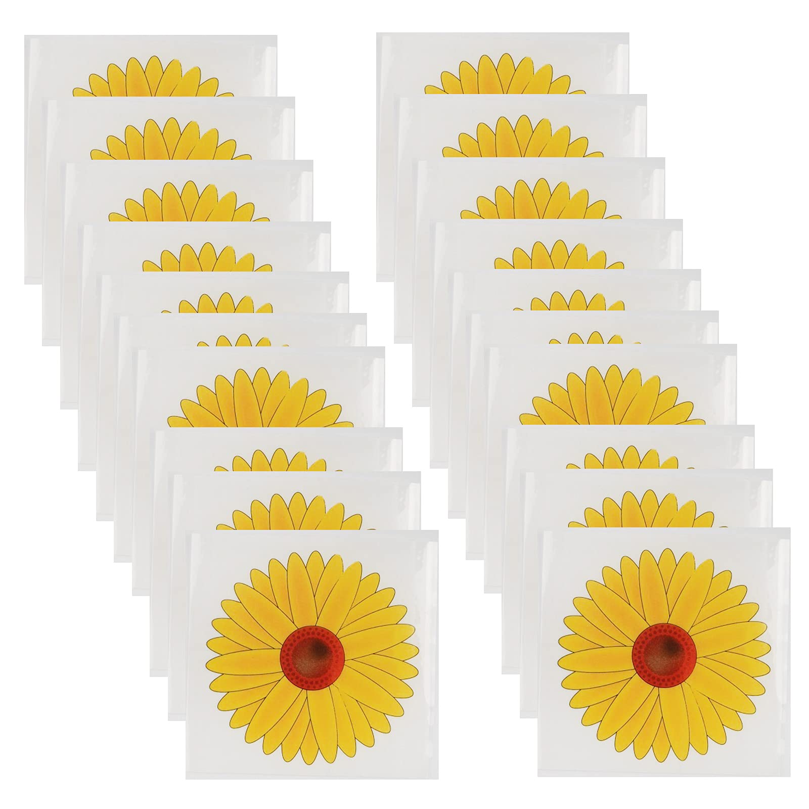 20 PCS Window Fly Traps, Fly Window Sticker Sunflower Fly Trap Flies Sticker Fly Papers The Best Fly Trap Fly Stickers Traps Fly Catches Fly Killer Stickers for Plants Bins Ceiling Home Use