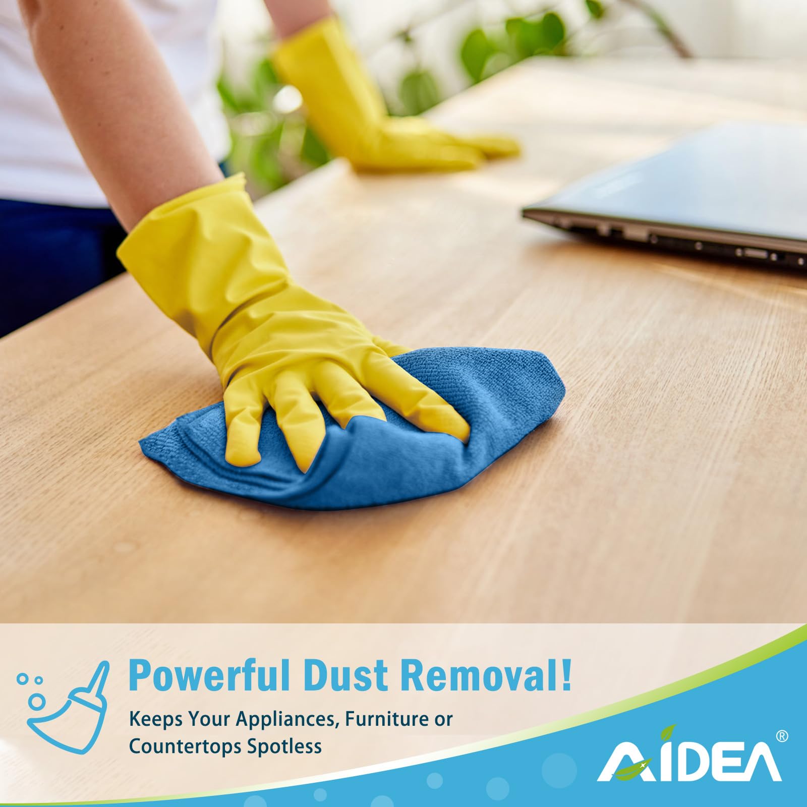 AIDEA Microfiber Cleaning Cloth, 8PK, All Purpose Microfiber Towels, Absorbent Cleaning Rags Kitchen Towels, Lint Free Dusting Cloth for House, Kitchen, Car, Window, 12