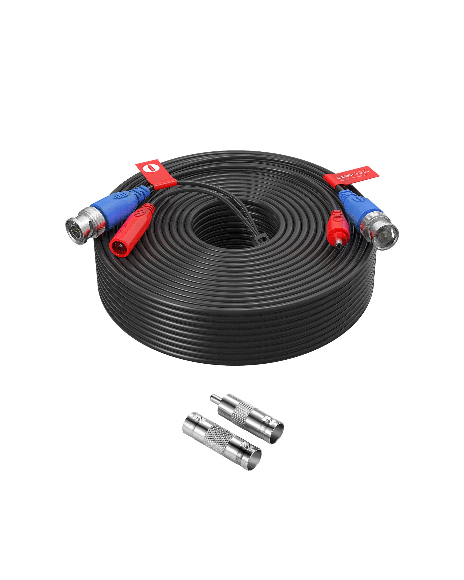 ZOSI 100ft(30M) CCTV Video Power Cables 4K 8MP 5MP 3MP 2MP 1080P 720P All-in-One,BNC Extension Security Wire Cord for Video Surveillance Camera DVR System with BNC RCA Connector, Black