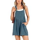 ANRABESS Women's Summer Casual Rompers Bib Short Overalls Loose Linen Jumpsuit Beach Outfits Travel Vacation Clothes