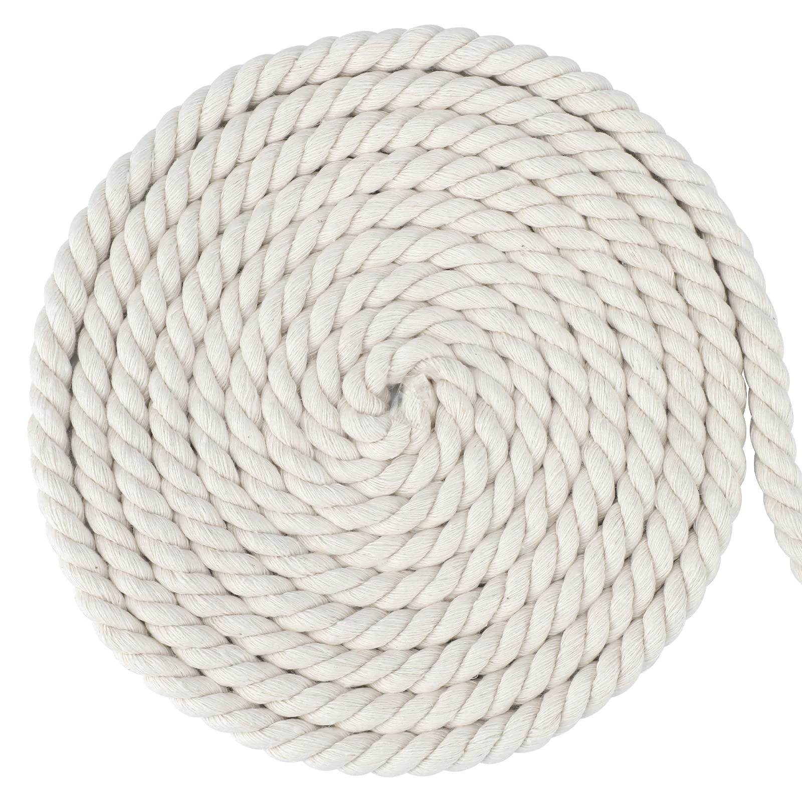 G2PLUS 10MM Beige Macrame Cord - 10M Thick Macrame Cotton Rope - Hanging Knitting Craft Rope for Wall Hanging Plant Hanger Knitting Craft — image 1