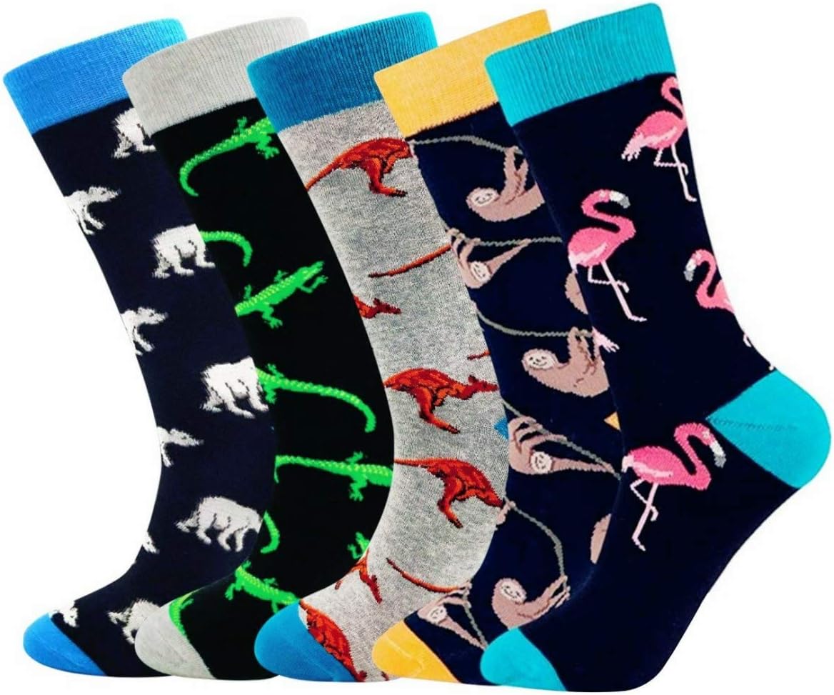 Mens Novelty Funny Dress Socks Cool socks Casual Cotton Crew Socks Size 8-13 MultiPack