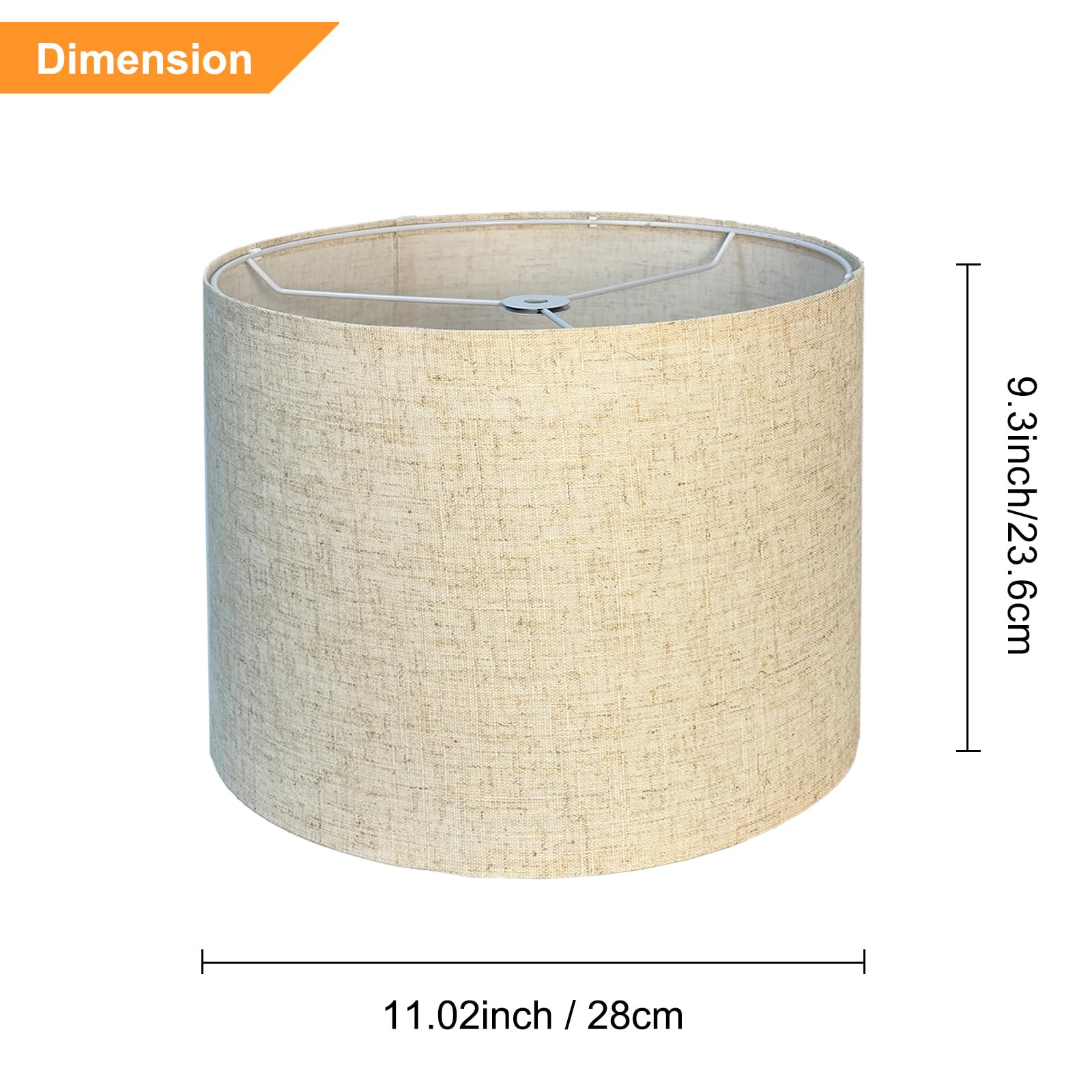 Condition photo showing New/Like New for lampshades set of 2, 11" top x 11" bottom x 9.5" high, drum lamp shades?medium lamp shade, beige lam