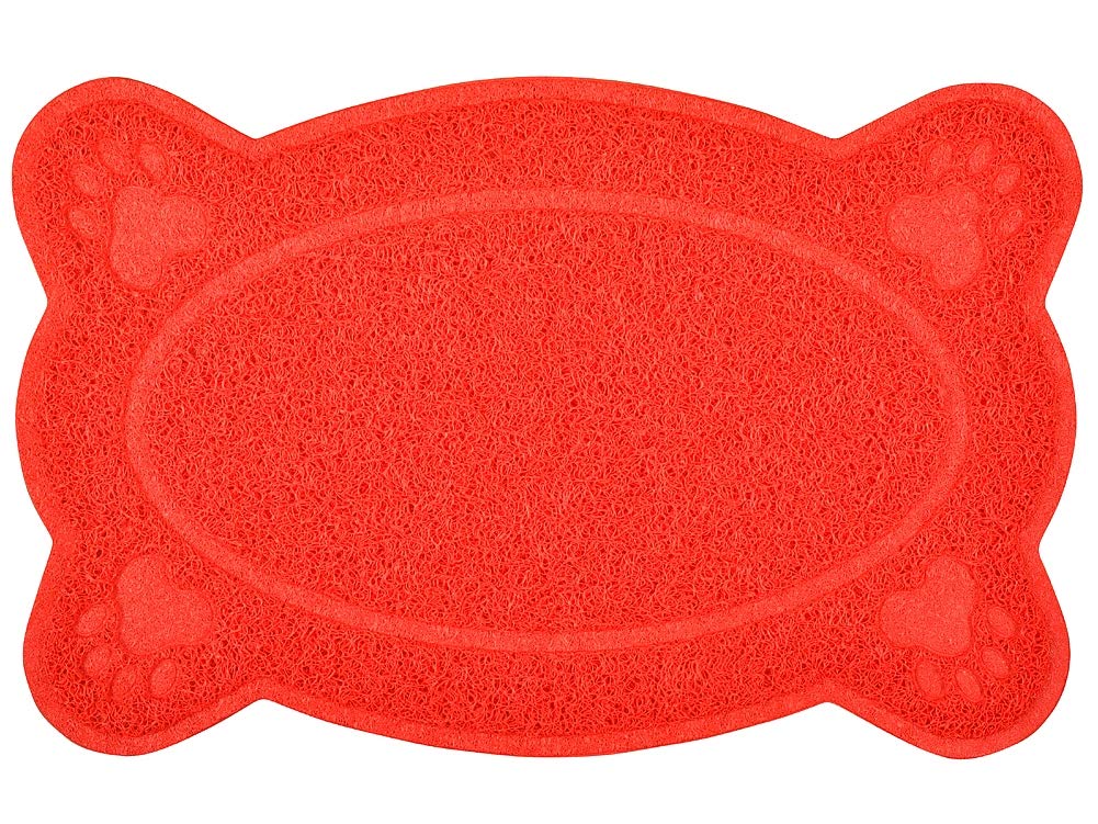 DM Cat Litter Box Debris Catcher Mat,Kitty Scatter Control Rug,40x26 cm,5 Colours Available (Red)