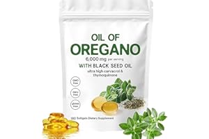 Oil of Oregano Softgels with Black Seed Oil, 2 in 1 Oregano Oil Capsules, Plant Based, Non-GMO, Immune Support, 180 Count