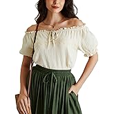 Scarlet Darkness Renaissance Shirt Women Summer Crew Neck Short Sleeve Peasant Tops
