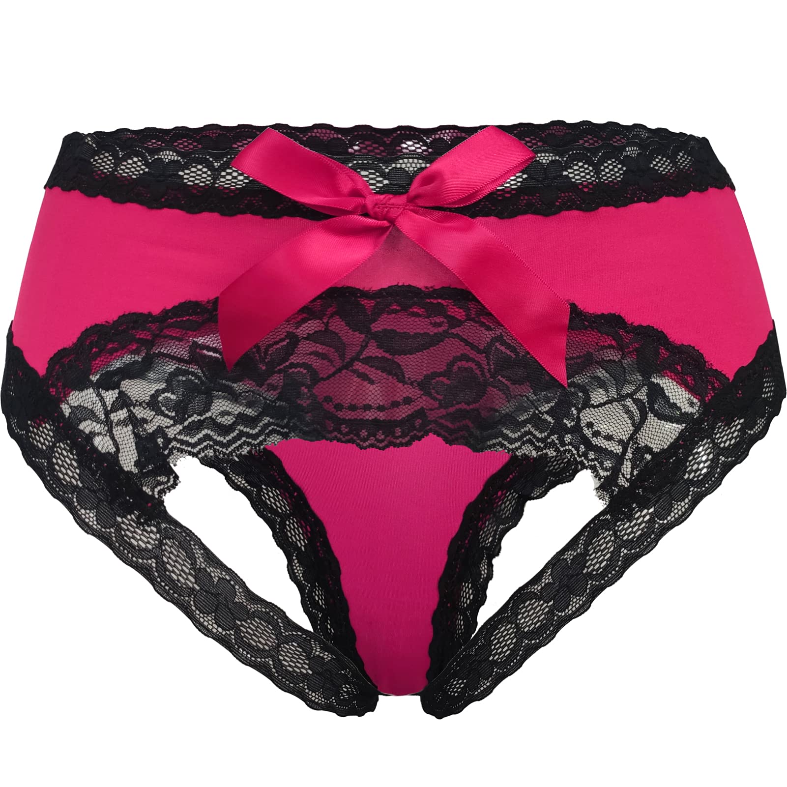 Adove Women Sexy Lace Panties Bowknot Briefs Midnight Lingerie Hipster Underwear