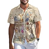 99TIMORO Comics Character Hawaiian Shirt, Cartoon Movie Themed Button Short Sleeve Top, Men Women Valentine Gifts