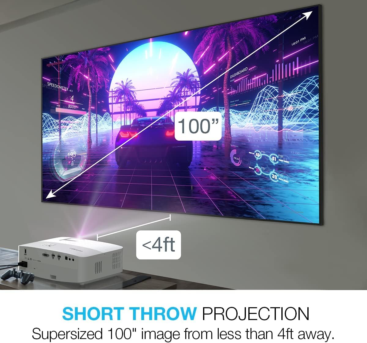 Optoma UHD35STX 4K UHD Short Throw Gaming and Home Entertainment Projector