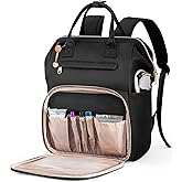 Fasrom Nurse Backpack with Padded Laptop Sleeve for Medical Supplies Storage, Nursing Clinical Work Bag for Women Nurses, Nursing Students, Health Professionals, Black (Empty Bag Only)