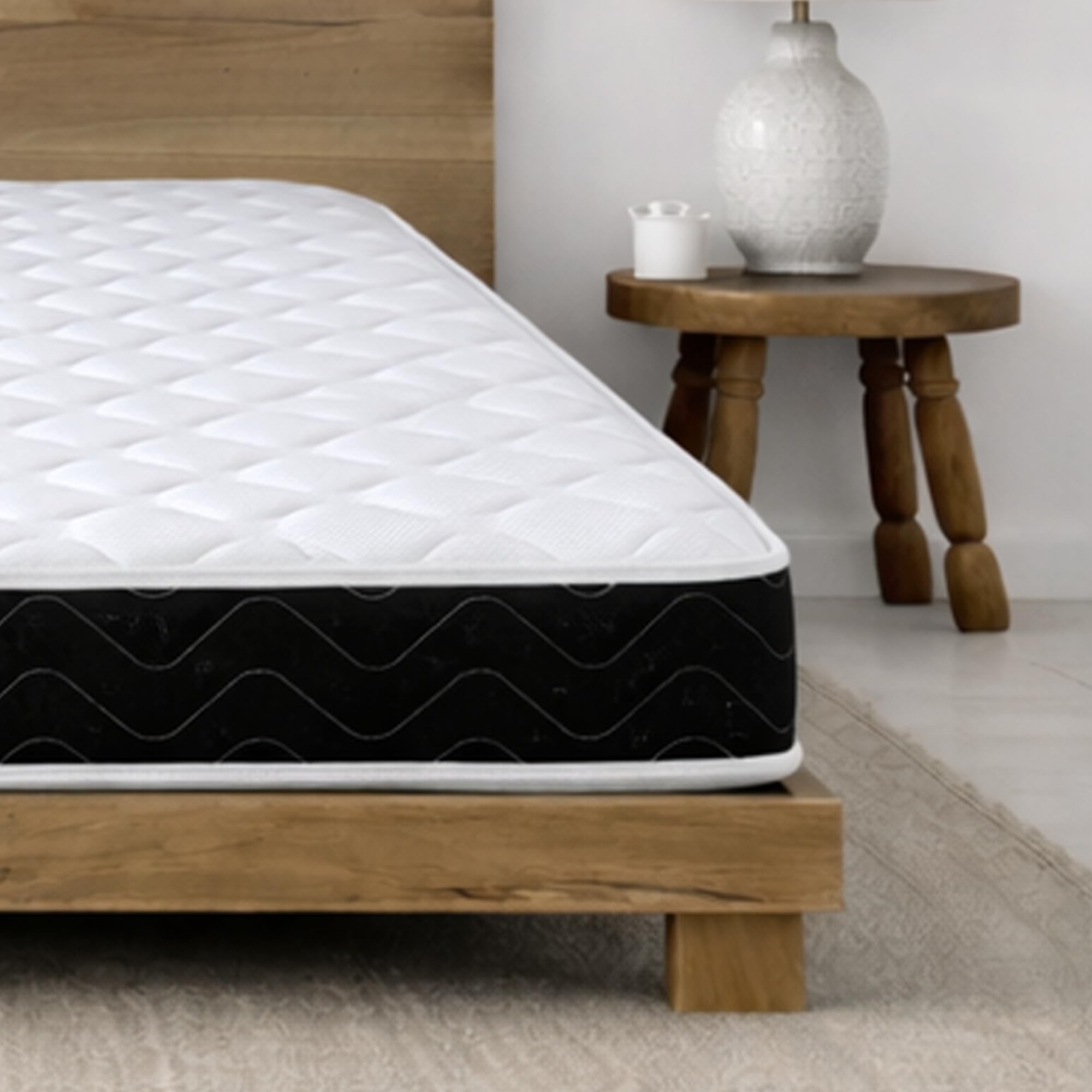 Starlight Beds Midnight Cooltouch Sprung Hybrid Double Memory Foam Mattress, Maximum Value, Soft Feel, Black. 18cm Deep. 4ft6 Double Mattress (135cm x 190cm)